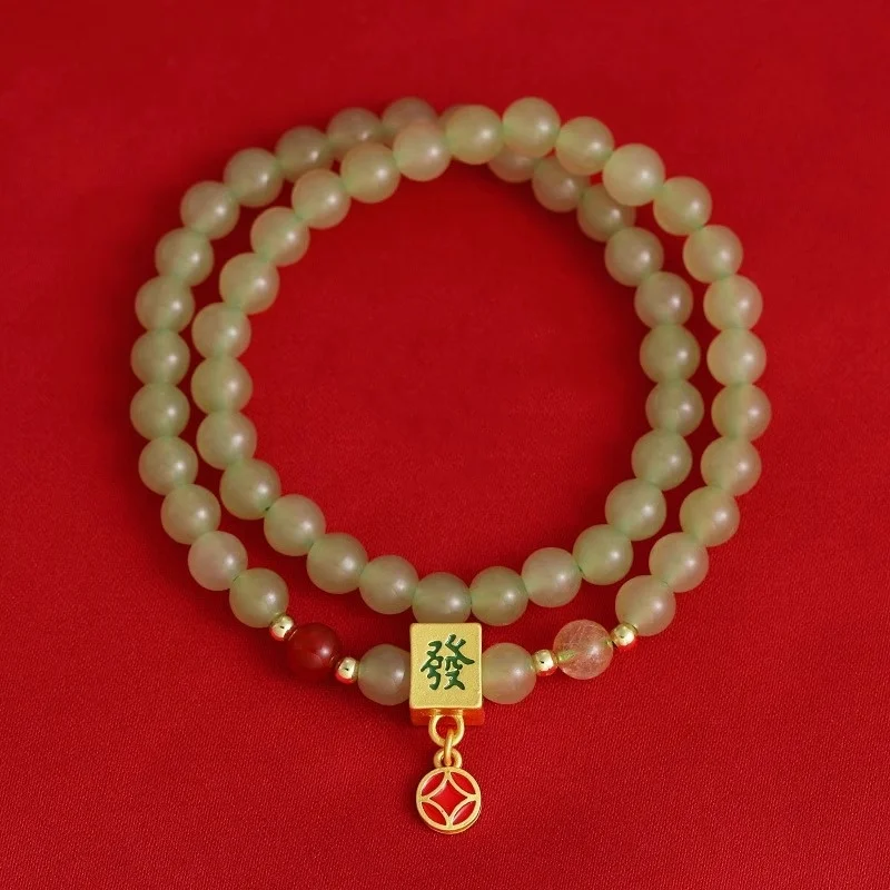 Minar Vintage Green Natural Stone Crystal Jade Red Enamel Copper Cash Mahjong Elastic Double Layers Strand Bracelets for Women
Minar Vintage Green Natural Stone Crystal Jade Red Enamel Copper Cash Mahjong Elastic Double Layers Strand Bracelets for Women