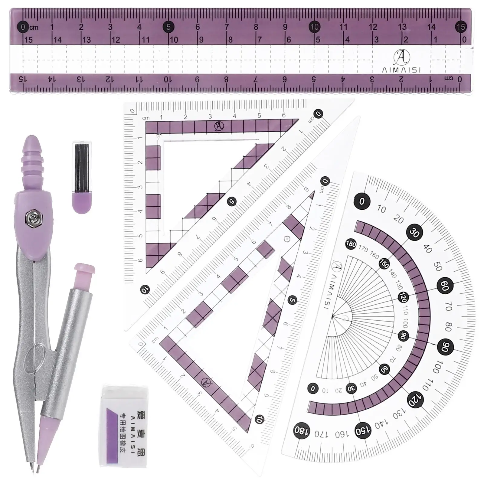 1 set Ruler Set Compass Kit Pink Stationery Kids Drawing Office Math Student Protractor Triangle
1 set Ruler Set Compass Kit Pink Stationery Kids Drawing Office Math Student Protractor Triangle
