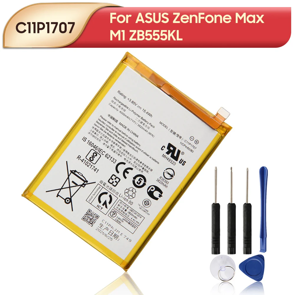 Новый Сменный аккумулятор C11P1707 для ASUS ZenFone Max M1 ZB555KL, аккумулятор для телефона 4000 мАч
Новый Сменный аккумулятор C11P1707 для ASUS ZenFone Max M1 ZB555KL, аккумулятор для телефона 4000 мАч