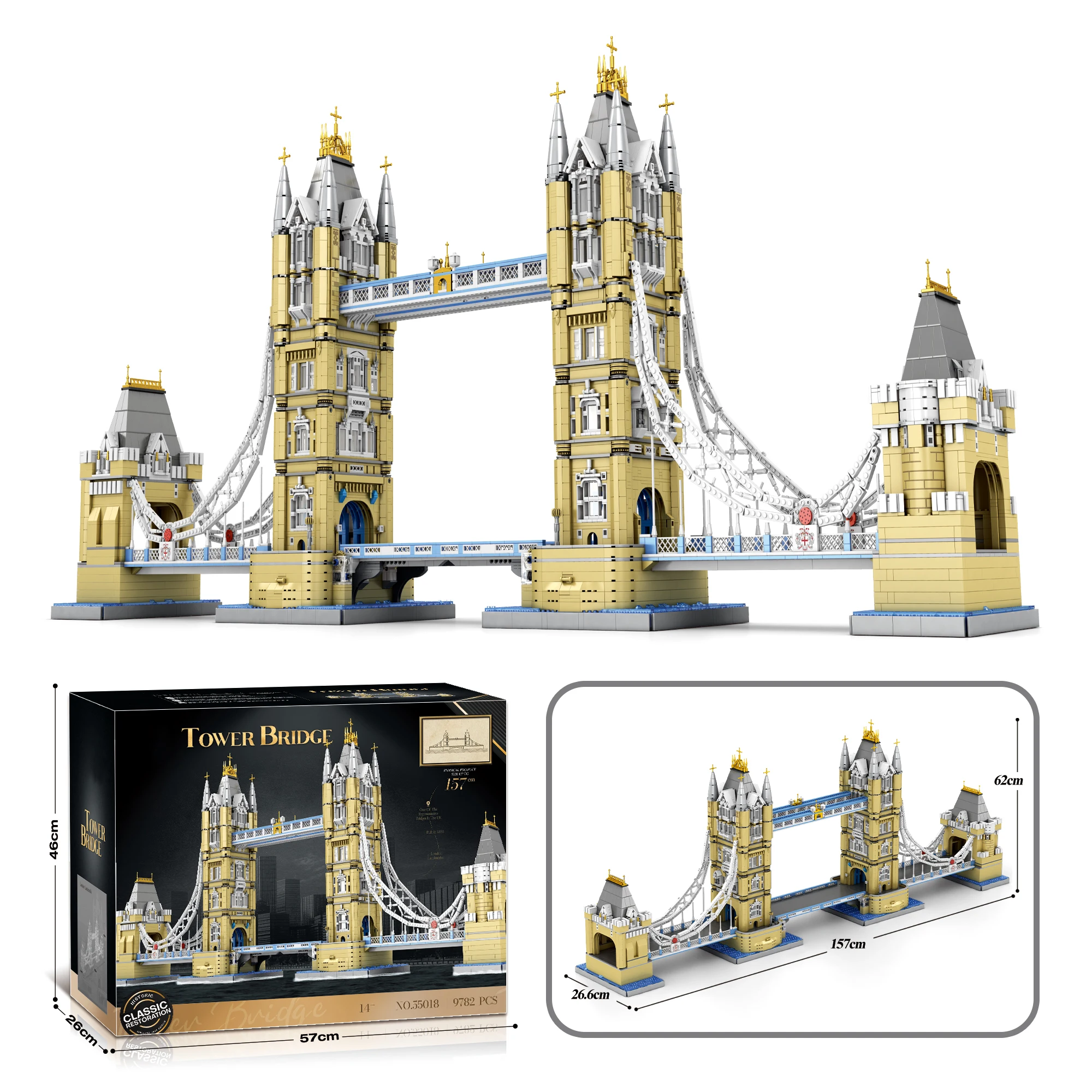 9782PCS London Tower Bridge 1:145 scale building blocks set, home decoration, street scene model, assembly toy, birthday gift
9782PCS London Tower Bridge 1:145 scale building blocks set, home decoration, street scene model, assembly toy, birthday gift