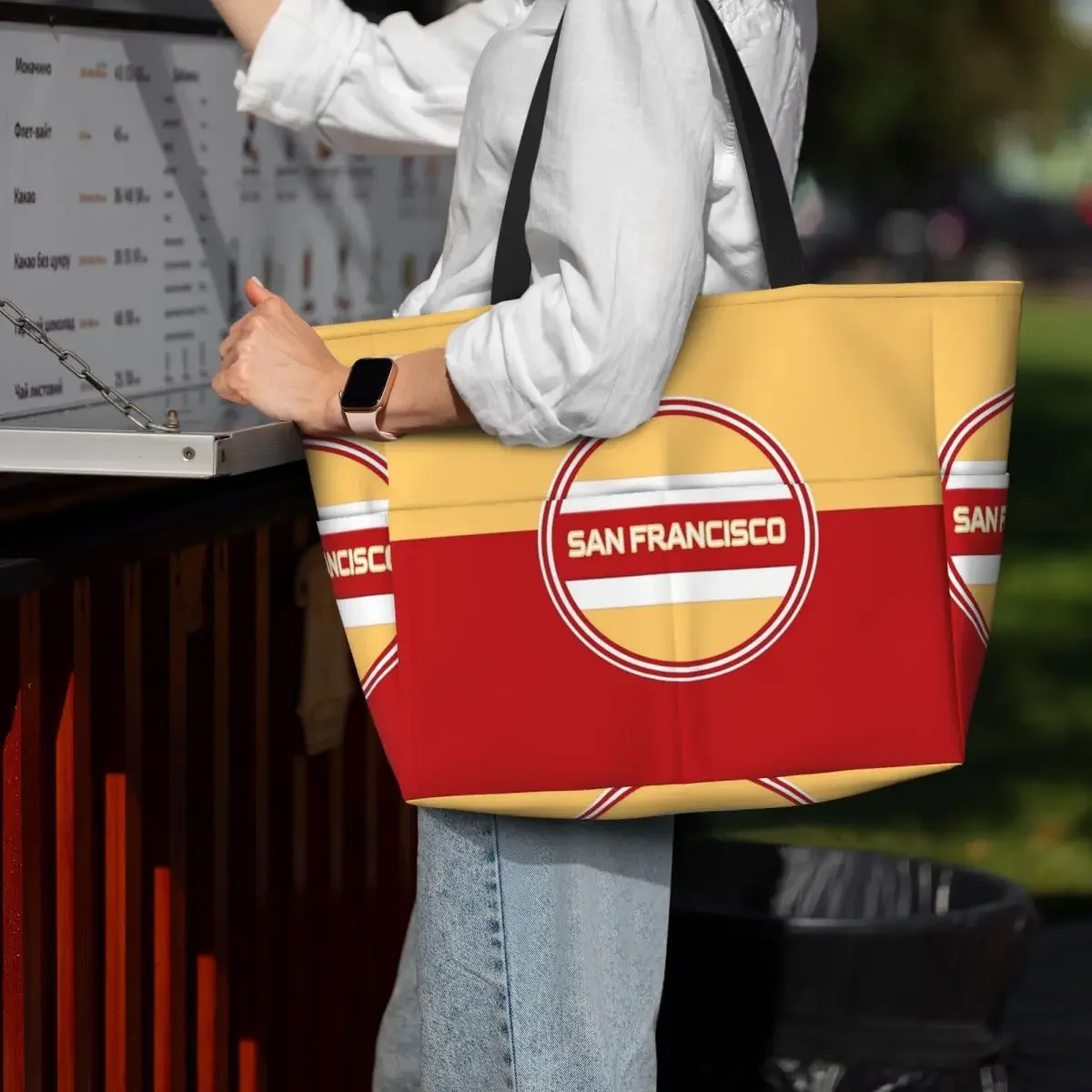 San Francisco City Logo Beach Tote Bag Sport Gym Yoga Duffle Large Tote Bag Women Travel Bag Fitness bag
San Francisco City Logo Beach Tote Bag Sport Gym Yoga Duffle Large Tote Bag Women Travel Bag Fitness bag