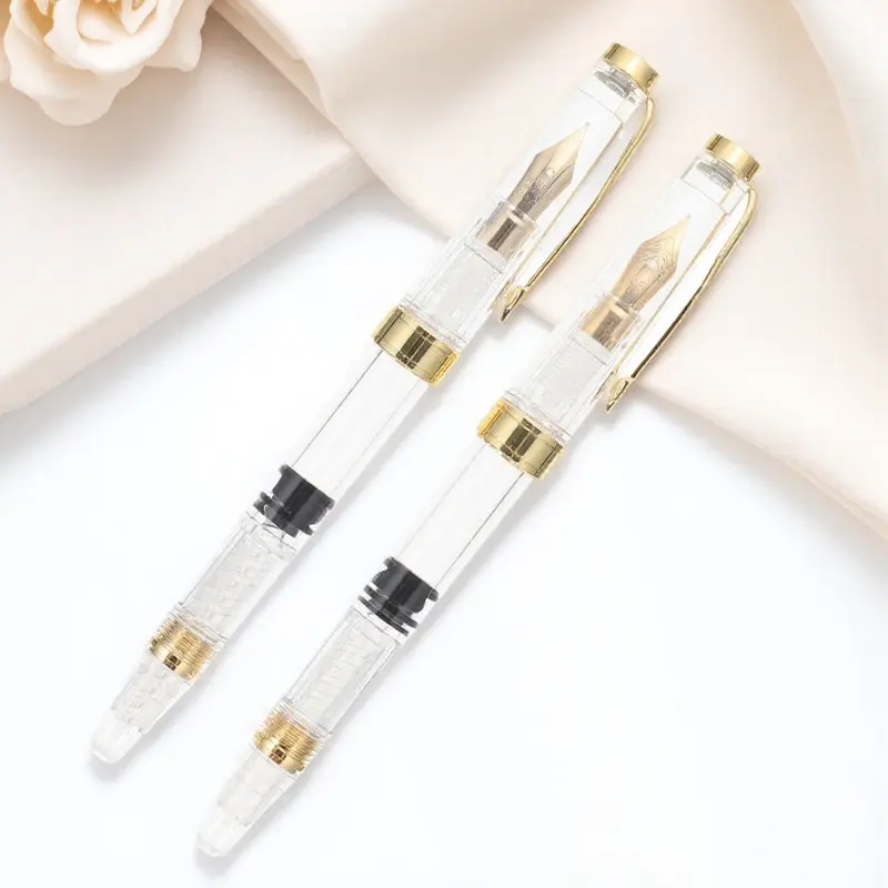 2Pcs Portable Transparent Fountain Pens Piston Filling System Fine Craftsmanship Smooth Ink Flow for Students Writing Practice
2Pcs Portable Transparent Fountain Pens Piston Filling System Fine Craftsmanship Smooth Ink Flow for Students Writing Practice