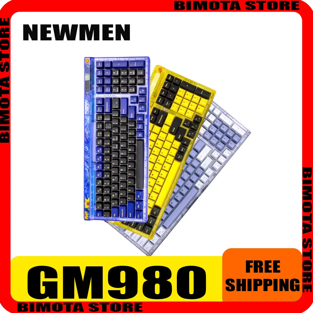 Механическая клавиатура Newmen GM980, 3 режима, Cherry, прокладка с возможностью горячей замены, структура 98 серии, прозрачная индивидуальная клавиатура для киберспорта 
Механическая клавиатура Newmen GM980, 3 режима, Cherry, прокладка с возможностью горячей замены, структура 98 серии, прозрачная индивидуальная клавиатура для киберспорта
