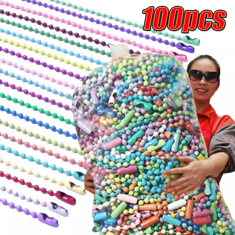 100pcs DIY Jewelry Colorful Bead Ball Tag Chain Color Ironbead Metal Key Ring Key Chains Bracelet Tag Connector Making Accessory
100pcs DIY Jewelry Colorful Bead Ball Tag Chain Color Ironbead Metal Key Ring Key Chains Bracelet Tag Connector Making Accessory