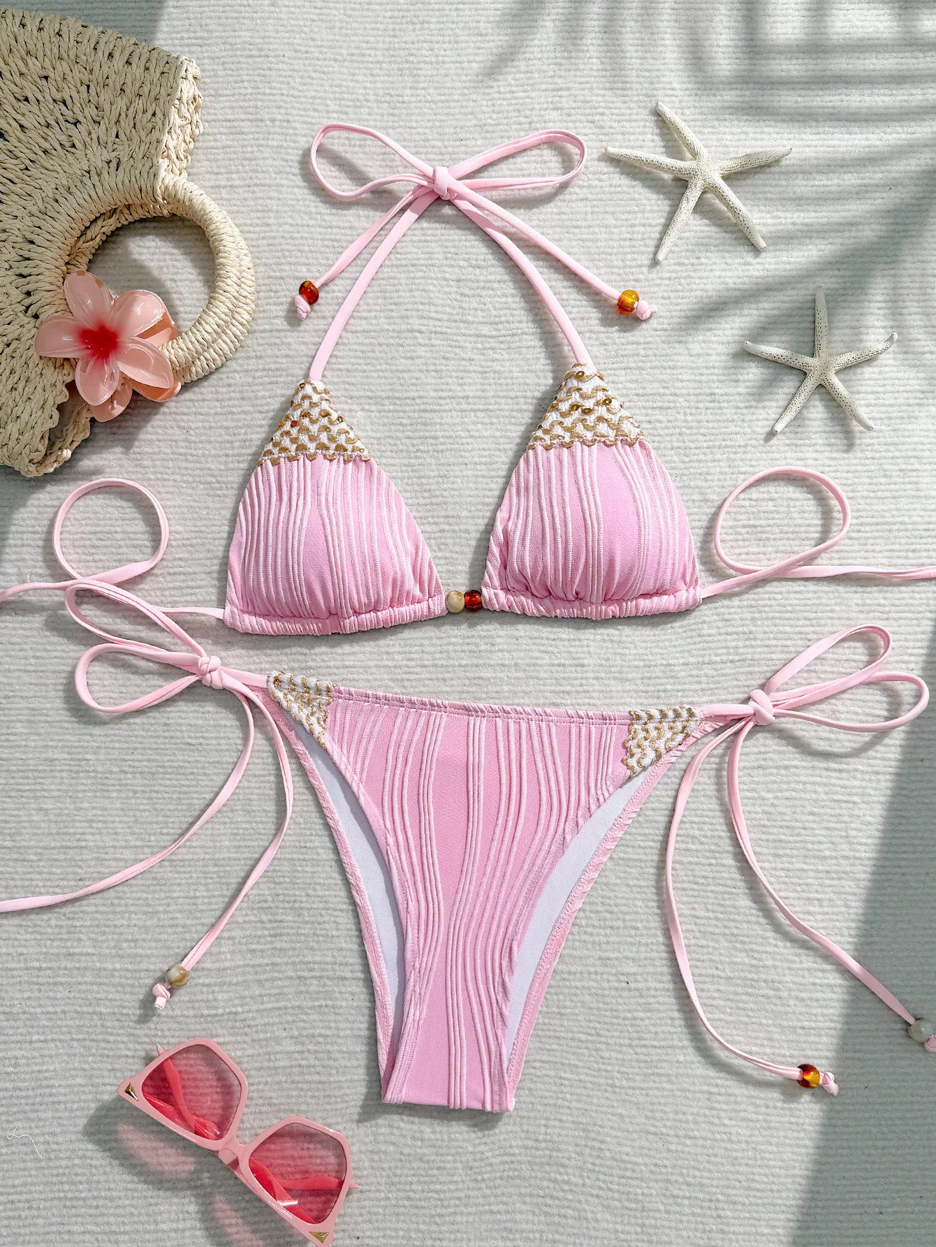 Sexy Triangle Bikinis Sets Two-piece Women's Swimsuit 2026 Female Swimwear Solid Split Beach Wear Bathing Suit
Sexy Triangle Bikinis Sets Two-piece Women's Swimsuit 2026 Female Swimwear Solid Split Beach Wear Bathing Suit