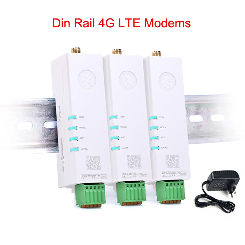 With Power Adaptor DIN-Rail Cellular Modem Ultra-small USR-DR154 DR152 4G LET Cat 1 Network for RS485 or RS232
With Power Adaptor DIN-Rail Cellular Modem Ultra-small USR-DR154 DR152 4G LET Cat 1 Network for RS485 or RS232