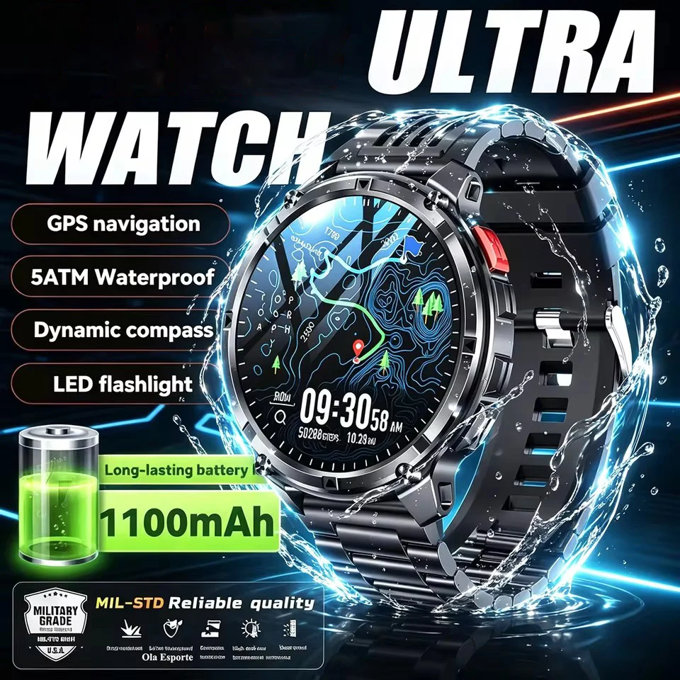 New Sport Rugged Outdoor Smartwatch Men 1100mAh Larger Battery Compass IP68 Waterproof Bluetooth Fitness Watch Flashlight
New Sport Rugged Outdoor Smartwatch Men 1100mAh Larger Battery Compass IP68 Waterproof Bluetooth Fitness Watch Flashlight