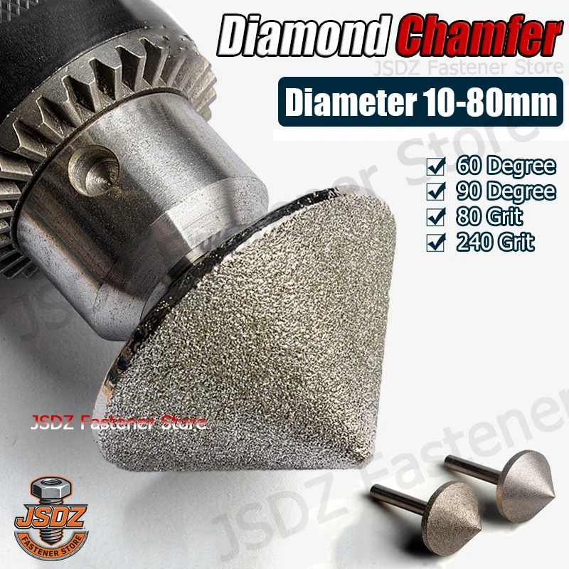 10-80mm Diameter Diamond Chamfer Grinding Head 90/60 Dregree Drill Bit For Stone Jade Polishing 15/20/25/30/35/40/45/50/55/60/70
10-80mm Diameter Diamond Chamfer Grinding Head 90/60 Dregree Drill Bit For Stone Jade Polishing 15/20/25/30/35/40/45/50/55/60/70
