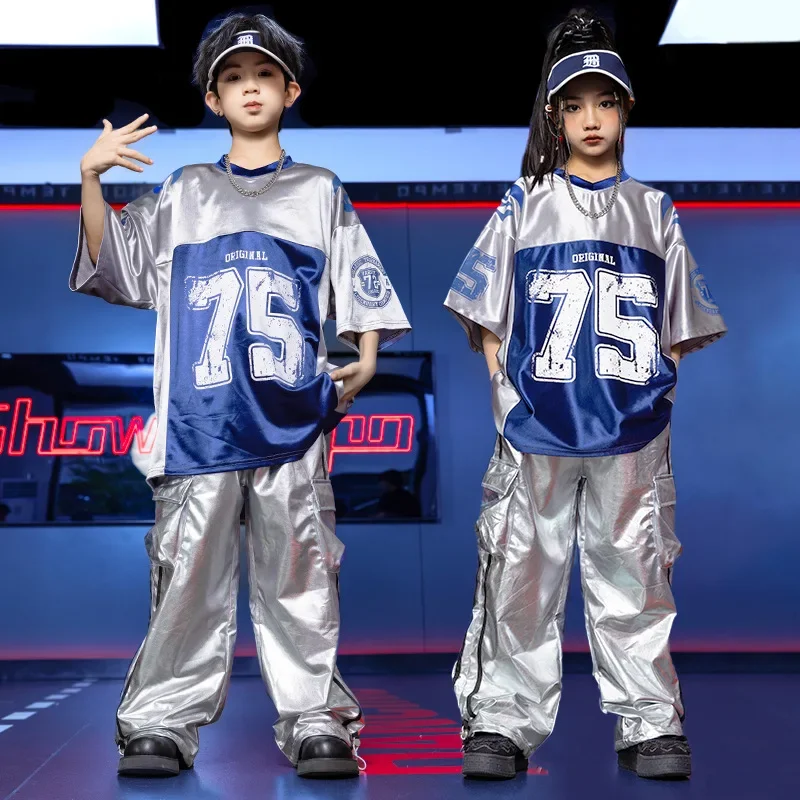 Silver Top Cargo Pants For Girls Boys Jazz Dance Costume Kids Hip Hop Clothing Kpop Outfit Children'S Street Wear
Silver Top Cargo Pants For Girls Boys Jazz Dance Costume Kids Hip Hop Clothing Kpop Outfit Children'S Street Wear