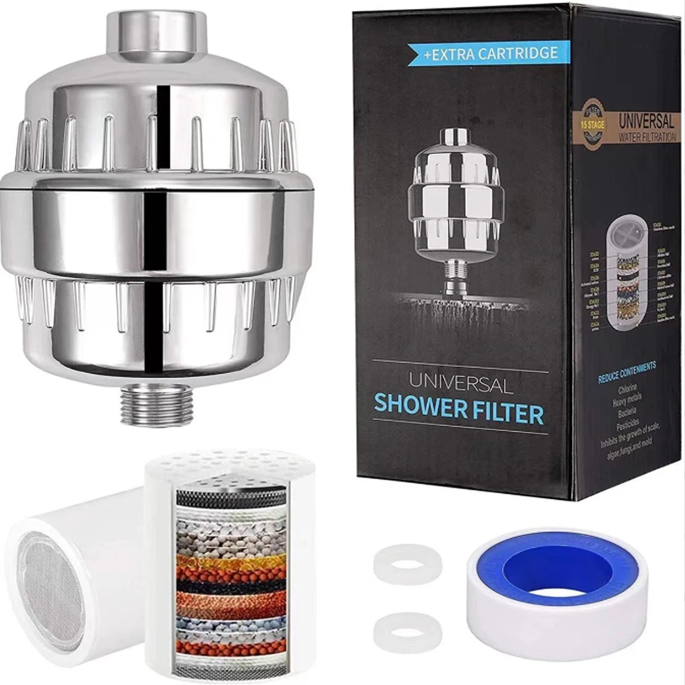 15-20 Stages High Output Shower Water Filter to Remove Chlorine Fluoride Heavy Metals Filtered Soften Hard Water for Shower Head
15-20 Stages High Output Shower Water Filter to Remove Chlorine Fluoride Heavy Metals Filtered Soften Hard Water for Shower Head