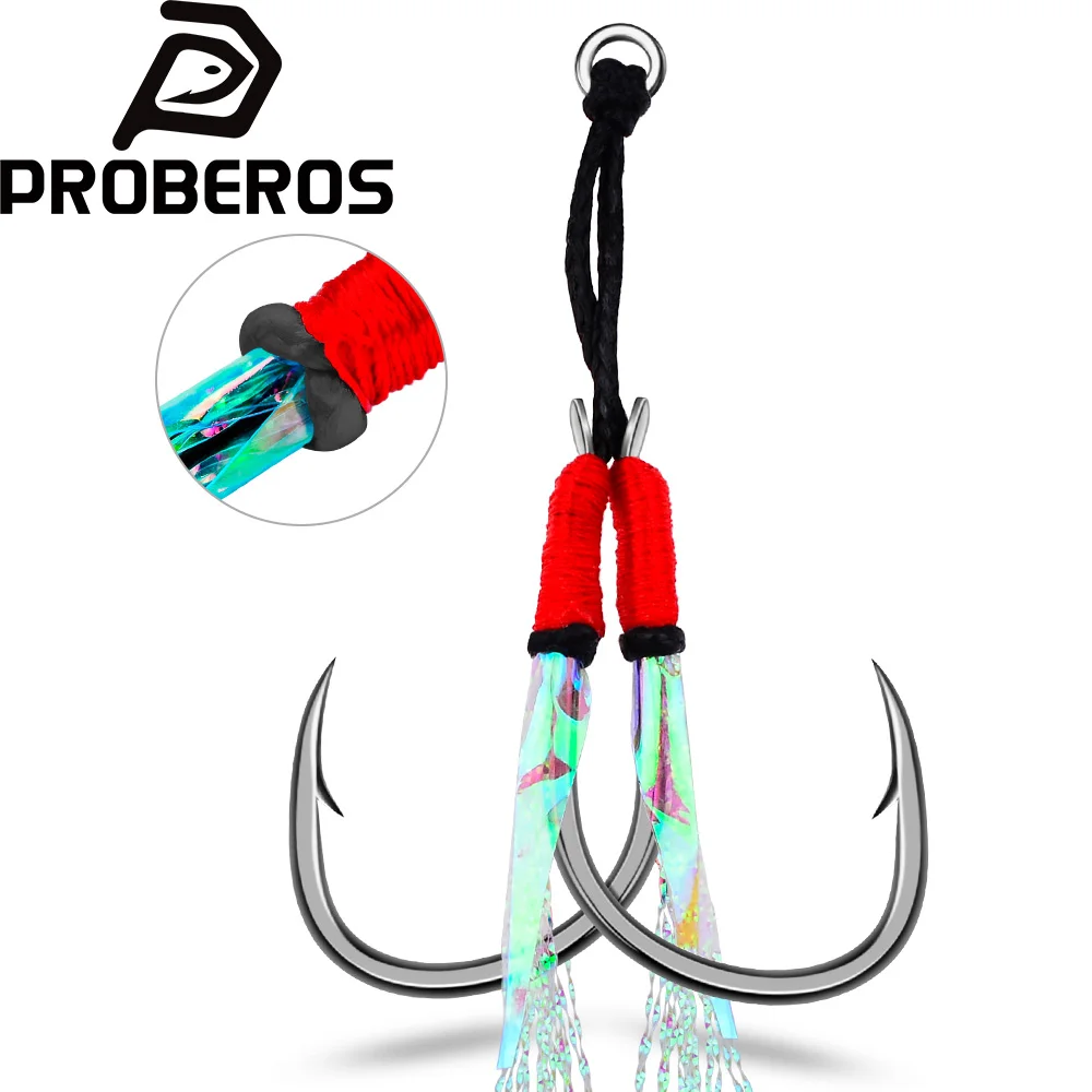 PROBEROS 5pcs/bag multicolour Reflective Tassels Fishing Hooks Vertical Jigging High-Carbon Steel Slow Fast Fall Fishing Hooks
PROBEROS 5pcs/bag multicolour Reflective Tassels Fishing Hooks Vertical Jigging High-Carbon Steel Slow Fast Fall Fishing Hooks