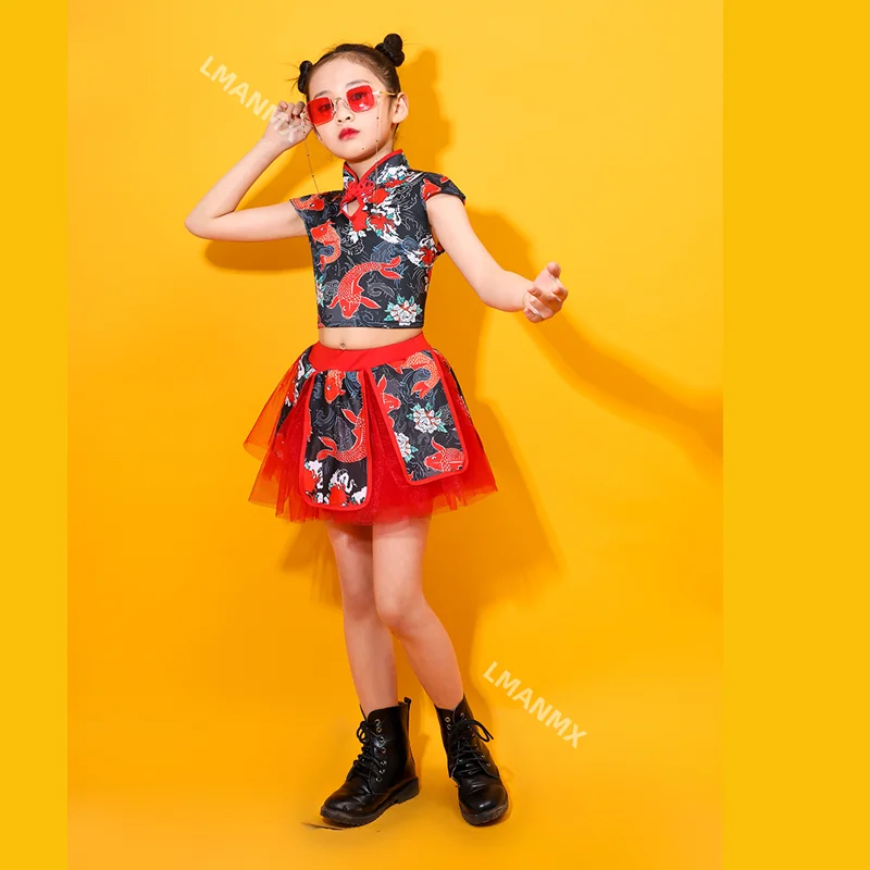 Children's performance costume, Chinese style girl's T-stage skirt, children's performance costume, jazz dance set
Children's performance costume, Chinese style girl's T-stage skirt, children's performance costume, jazz dance set