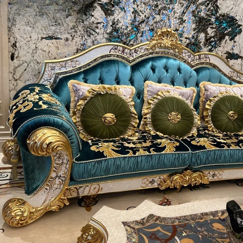 European style, sofa, inlaid shell, solid wood carving, sofa, large apartment, fabric art
European style, sofa, inlaid shell, solid wood carving, sofa, large apartment, fabric art