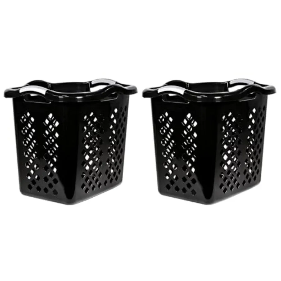 2 bushel laundry baskets with silver handles, black, 2-pack
2 bushel laundry baskets with silver handles, black, 2-pack