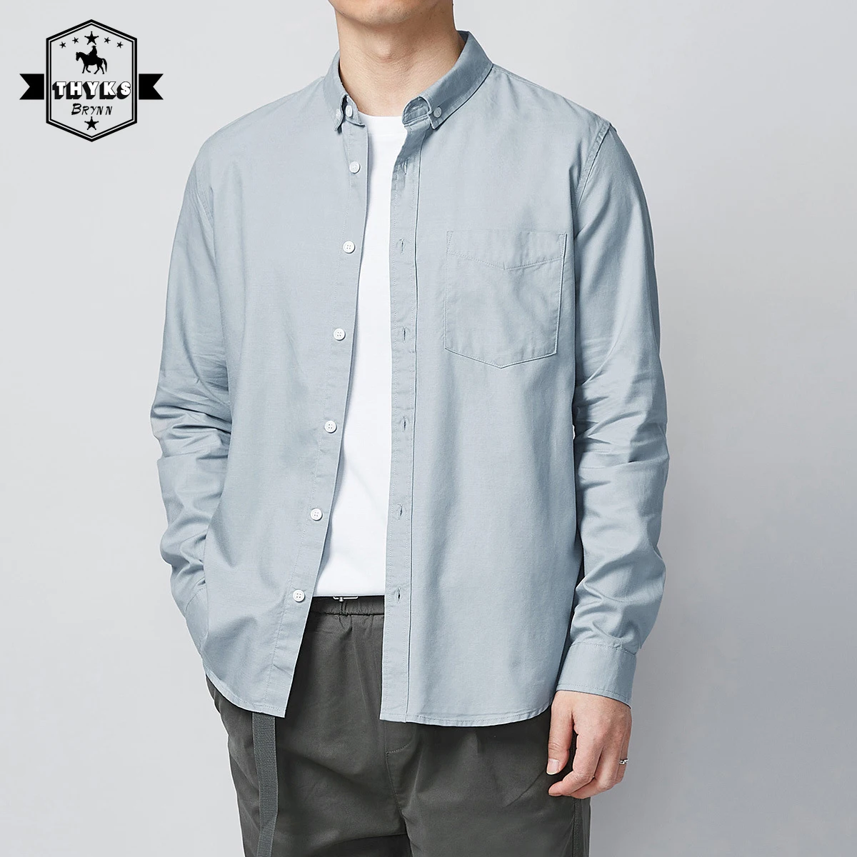 Men Long Sleeve Solid Casual Shirts Front Pocket Regular-fit Button-down Collar Thick Lyocell Simple Work Shirt 2022 Spring New
Men Long Sleeve Solid Casual Shirts Front Pocket Regular-fit Button-down Collar Thick Lyocell Simple Work Shirt 2022 Spring New