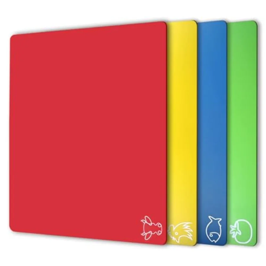 Flexible Plastic Cutting Boards for Kitchen, Upgrade Nonslip Cutting Board Set of 4, BPA-Free, Dishwasher Safe
Flexible Plastic Cutting Boards for Kitchen, Upgrade Nonslip Cutting Board Set of 4, BPA-Free, Dishwasher Safe