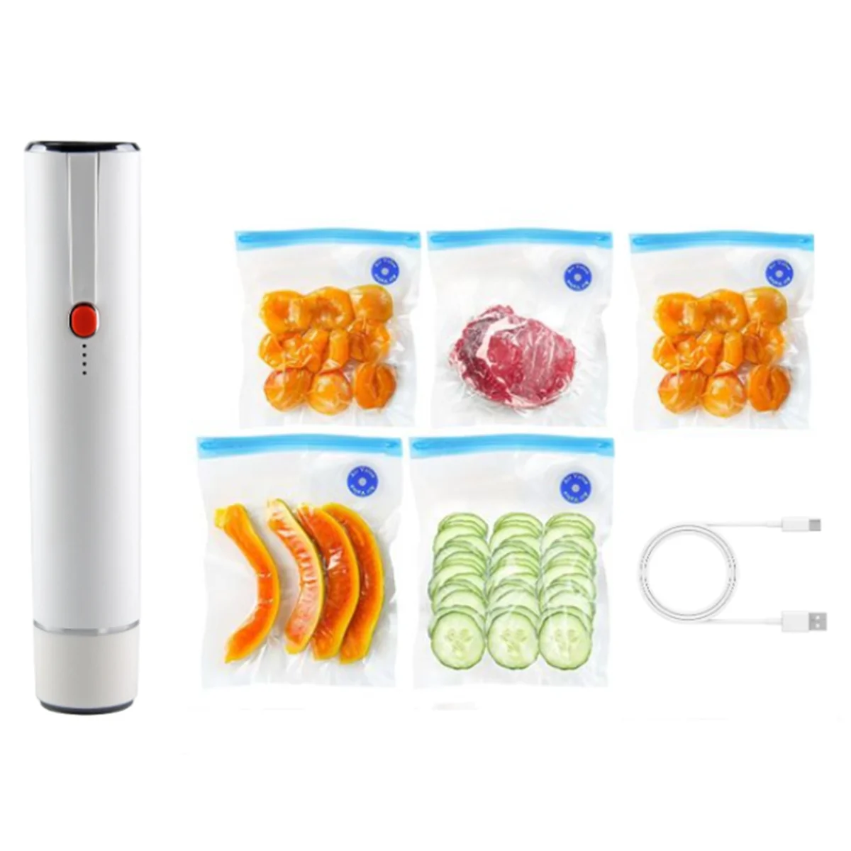 AB51 Vacuum Sealer Machine Portable Handheld Vacuum Sealer with 5pcs Reusable Vacuum Bags for Food Preservation Fresh & Save
AB51 Vacuum Sealer Machine Portable Handheld Vacuum Sealer with 5pcs Reusable Vacuum Bags for Food Preservation Fresh & Save