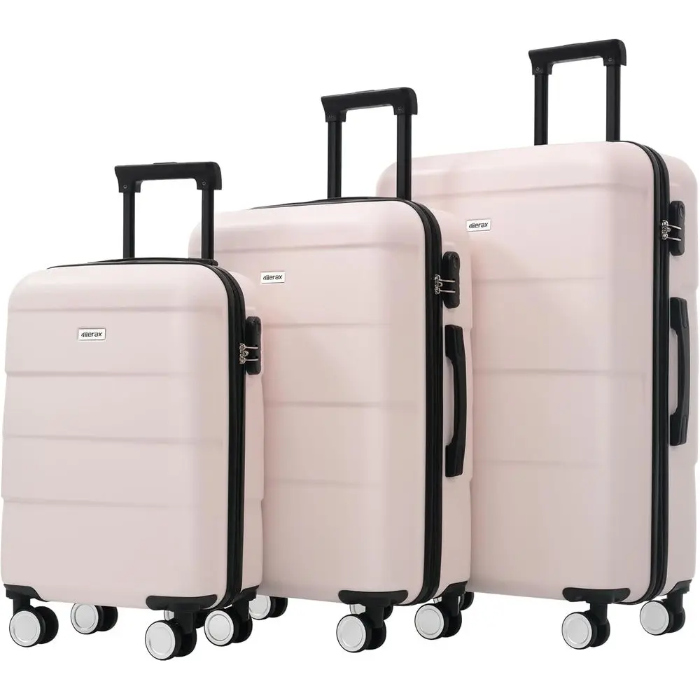 Durable ABS Hardshell Luggage Set, 3-Piece, Double Wheel, Airline Approved, Light Pink
Durable ABS Hardshell Luggage Set, 3-Piece, Double Wheel, Airline Approved, Light Pink