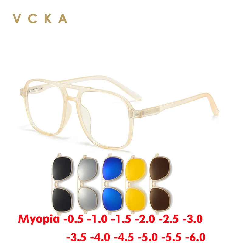 Мужские и женские очки для близорукости VCKA, поляризационные Оптические солнцезащитные очки 6 в 1 с магнитной застежкой по рецепту, оправа для очков от-0,5 до-6,0
Мужские и женские очки для близорукости VCKA, поляризационные Оптические солнцезащитные очки 6 в 1 с магнитной застежкой по рецепту, оправа для очков от-0,5 до-6,0