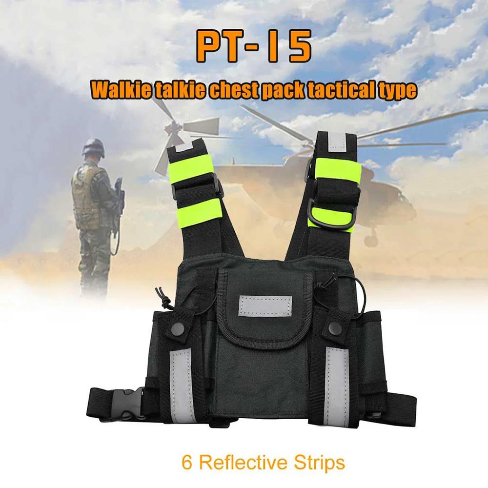 PT-15 Radio Shoulder Holster Two Way Radio Reflective Chest Harness Holder Bag Walkie Talkies Front Pack Pouch Case
PT-15 Radio Shoulder Holster Two Way Radio Reflective Chest Harness Holder Bag Walkie Talkies Front Pack Pouch Case