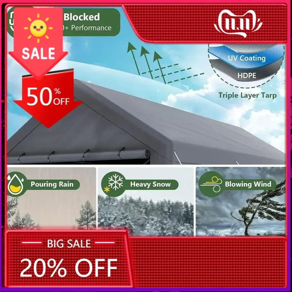 Бестселлер: Прочный стальной сарай 10x20 футов со съемными боковыми стенками для мероприятий на открытом воздухе и использования в качестве гаража (серый)
Бестселлер: Прочный стальной сарай 10x20 футов со съемными боковыми стенками для мероприятий на открытом воздухе и использования в качестве гаража (серый)