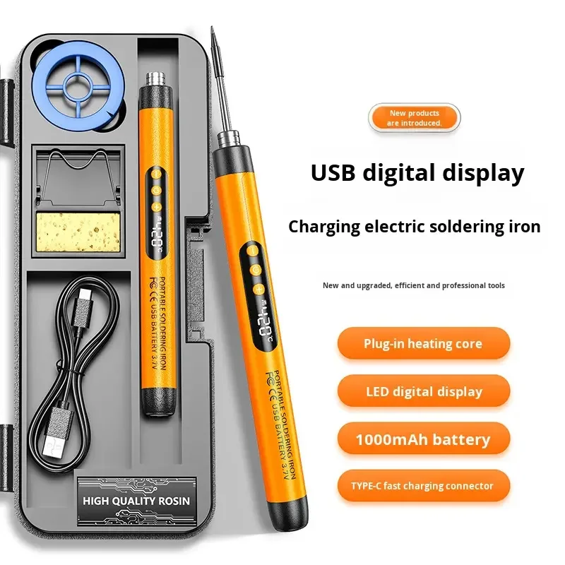 USB Digital Display soldering iron Type C interface mini soldering iron set 260-420 ℃ five temperature switching
USB Digital Display soldering iron Type C interface mini soldering iron set 260-420 ℃ five temperature switching