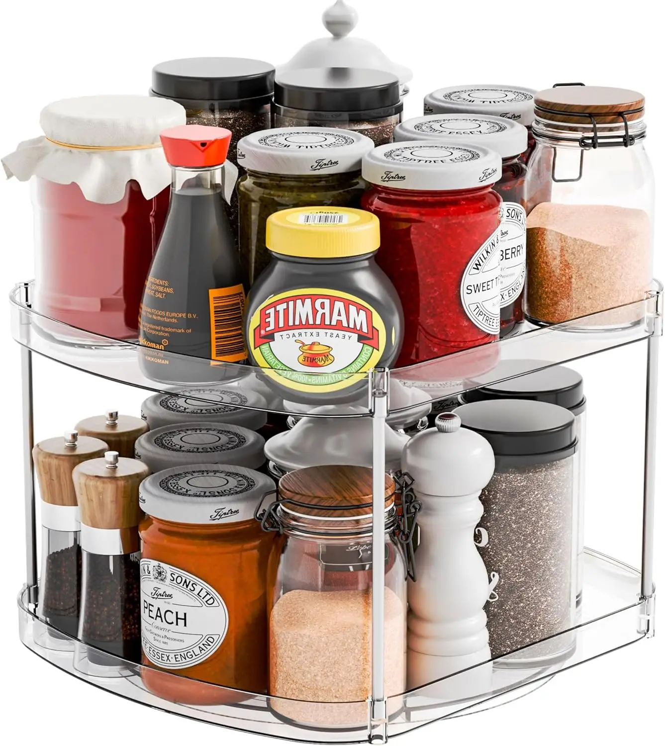 2 Tier Square Lazy Susan Organizer for Kitchen Cabinet Pantry Storage, 12x10 Inch Turntable Spice Rack for Jars Cans Seasoning
2 Tier Square Lazy Susan Organizer for Kitchen Cabinet Pantry Storage, 12x10 Inch Turntable Spice Rack for Jars Cans Seasoning