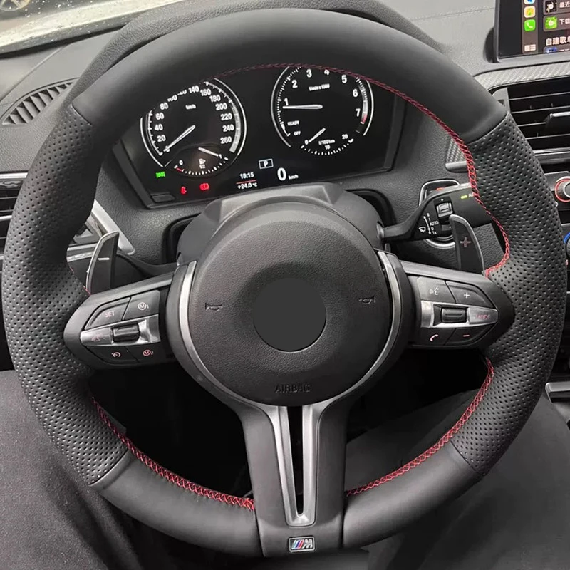 Leather Car Steering Wheel Cover for BMW M3 M4 M Sport F30 F31 F34 F10 F11 F07 X1 X2 X3 F25 F32 F33 F36 F48 F39 Car Interior
Leather Car Steering Wheel Cover for BMW M3 M4 M Sport F30 F31 F34 F10 F11 F07 X1 X2 X3 F25 F32 F33 F36 F48 F39 Car Interior