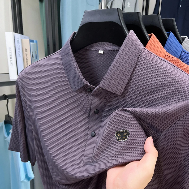 Summer men's ice silk elastic short sleeve new fashion custom butterfly relief design POLO shirt breathable comfort T-shirt top
Summer men's ice silk elastic short sleeve new fashion custom butterfly relief design POLO shirt breathable comfort T-shirt top