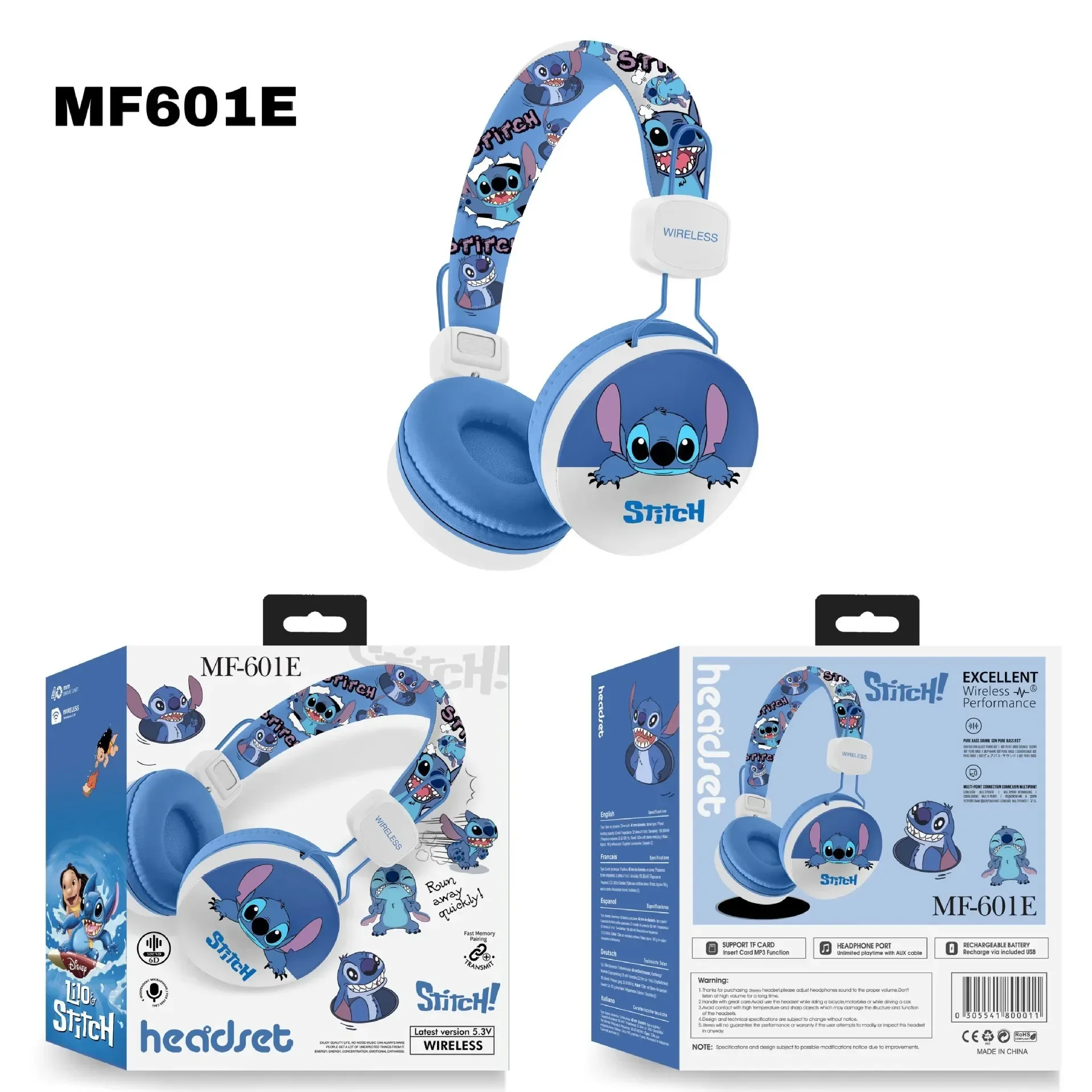 Disney Stitch Wireless Bluetooth Headphones HIFI Stereo Sound Earbuds with Mic for Spider Man Kids Anime
Disney Stitch Wireless Bluetooth Headphones HIFI Stereo Sound Earbuds with Mic for Spider Man Kids Anime