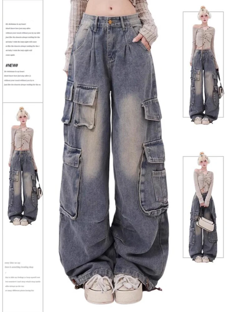 Women's Y2k Cargo Jeans Harajuku Denim Trousers Y2k Jean Pants Vintage Streetwear Aesthetic Japanese 2000s Style Trashy Clothes
Women's Y2k Cargo Jeans Harajuku Denim Trousers Y2k Jean Pants Vintage Streetwear Aesthetic Japanese 2000s Style Trashy Clothes