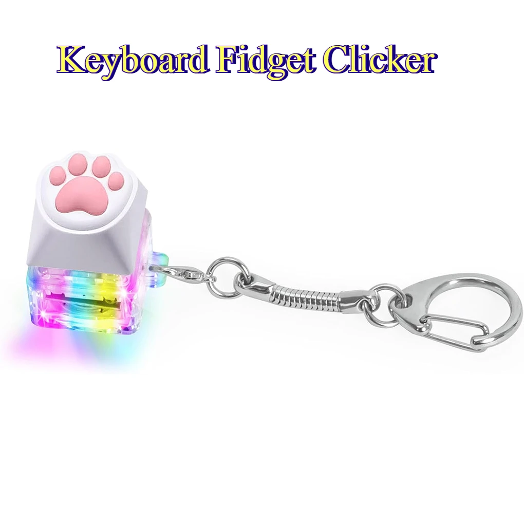 Silicone Soft Cat Claws Fidget Toys Keyboard Fidget Clicker with LED Light Keychain Key Ring Pendant Fidget Sensory Toys
Silicone Soft Cat Claws Fidget Toys Keyboard Fidget Clicker with LED Light Keychain Key Ring Pendant Fidget Sensory Toys