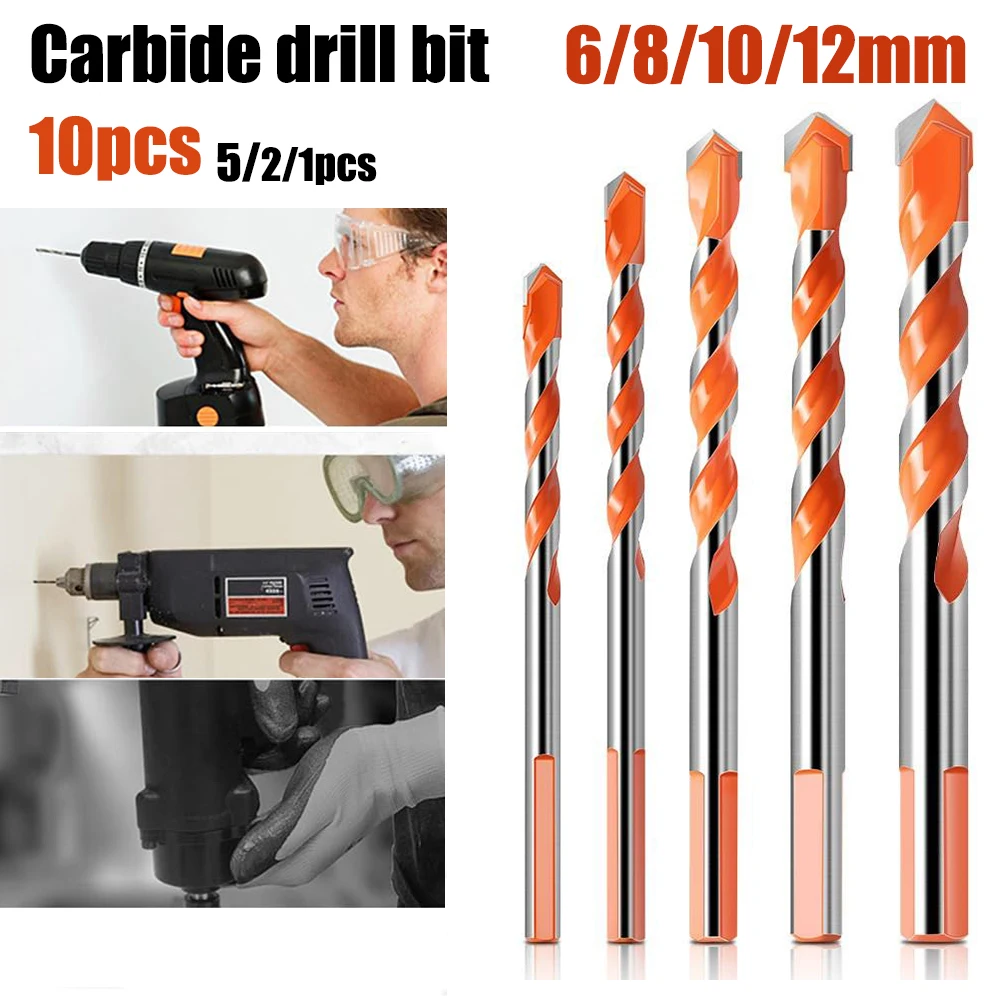 1-10PCS Tungsten Carbide Masonry Drill Bit Set for Metal Steel Porcelain Ceramic Tile Concrete Brick Wood 6-12mm Drilling Tools
1-10PCS Tungsten Carbide Masonry Drill Bit Set for Metal Steel Porcelain Ceramic Tile Concrete Brick Wood 6-12mm Drilling Tools