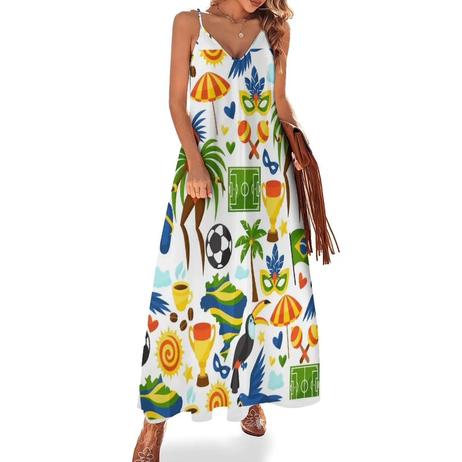 Brazil Carnival Culture Sleeveless Dress Long dress woman dress women elegant luxury evening ladies
Brazil Carnival Culture Sleeveless Dress Long dress woman dress women elegant luxury evening ladies