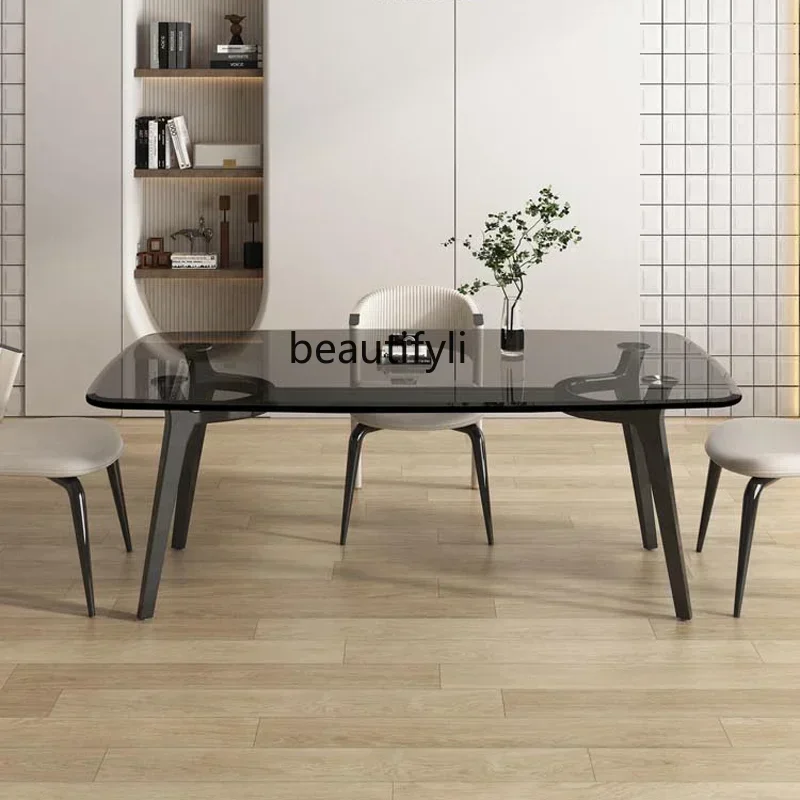 ss7486 Minimalist Glass Dining Table Rectangular Dining Table Household Small Apartment Designer Suspension Tempered Glass Table
ss7486 Minimalist Glass Dining Table Rectangular Dining Table Household Small Apartment Designer Suspension Tempered Glass Table