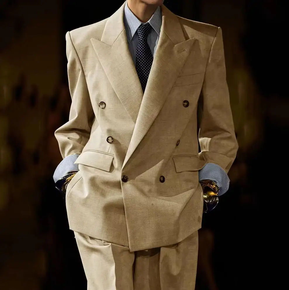 Men's Linen Suit Set Formal Jacket Pants Double Breasted 2 pieces Peak Lapel Oversize Breathable Soft Outfit Business Casual
Men's Linen Suit Set Formal Jacket Pants Double Breasted 2 pieces Peak Lapel Oversize Breathable Soft Outfit Business Casual