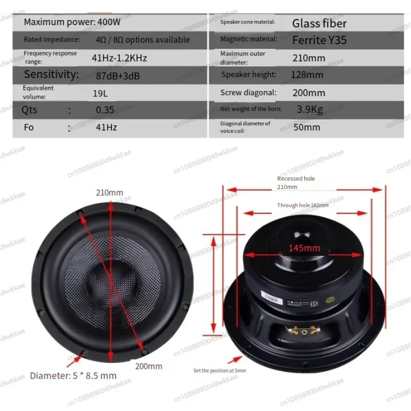 8 Inch Fever Heavy Subwoofer 3 Way Speaker High Power Bass Shock Audio Woofer 1pc
8 Inch Fever Heavy Subwoofer 3 Way Speaker High Power Bass Shock Audio Woofer 1pc