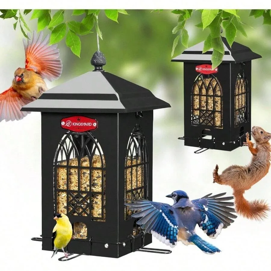 【New Arrival】Kingsyard Squirrel-Proof Bird Feeder, Gothic Style Metal Hanging Feeder for Wild Birds
【New Arrival】Kingsyard Squirrel-Proof Bird Feeder, Gothic Style Metal Hanging Feeder for Wild Birds