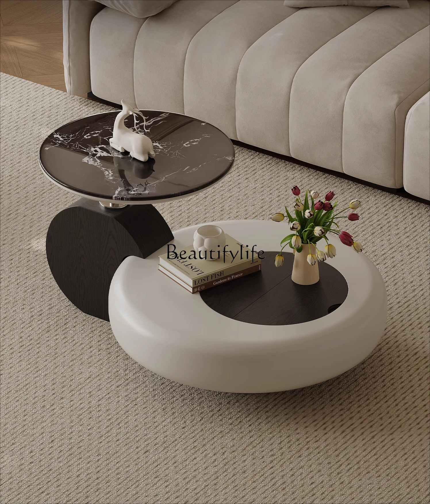 Italian minimalist marble coffee table light luxury high-end living room small apartment paint storage art
Italian minimalist marble coffee table light luxury high-end living room small apartment paint storage art