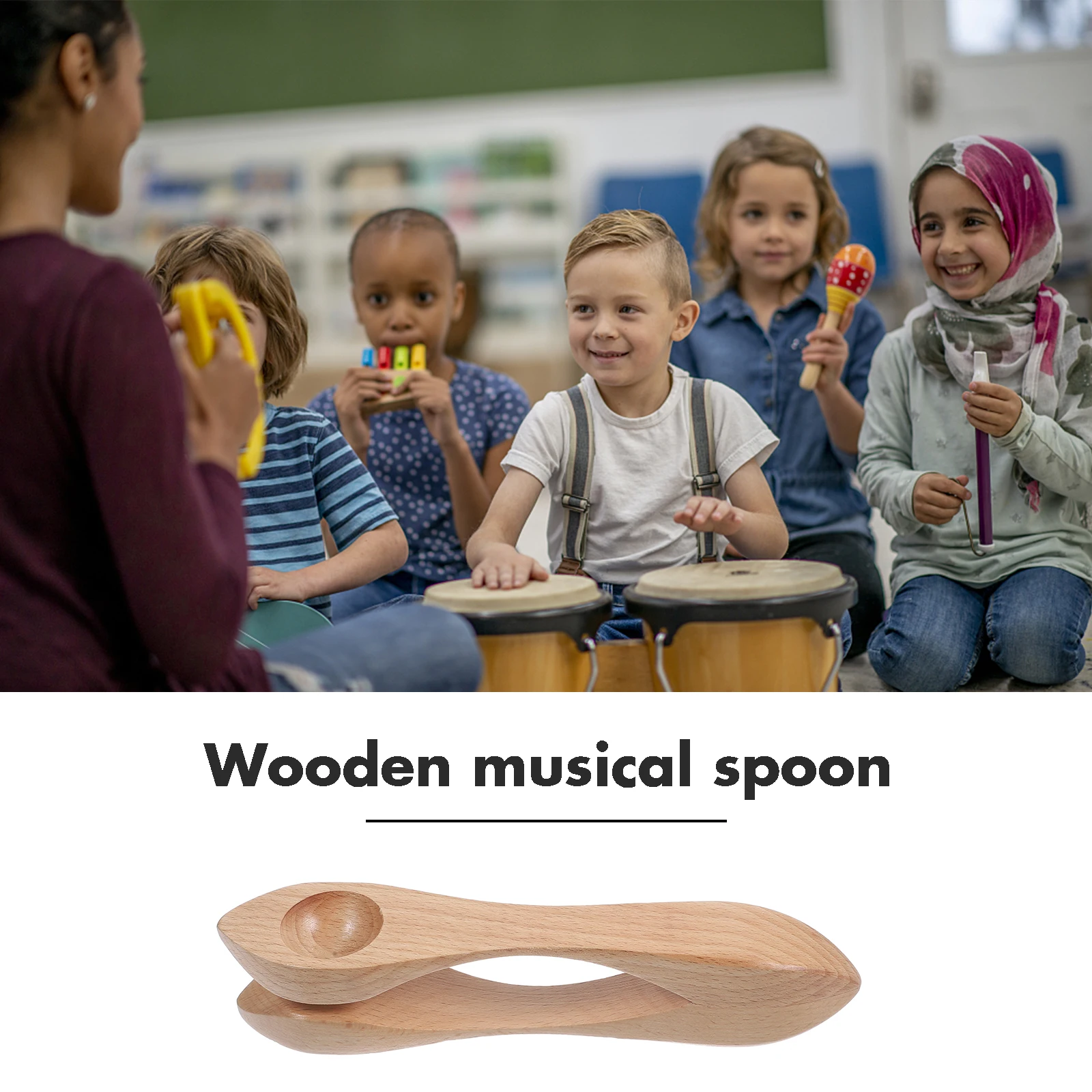 Wooden Musical Spoon Kids Percussion Instrument 1 Pair Smooth Surface No Burrs Toy Set for Children Performance
Wooden Musical Spoon Kids Percussion Instrument 1 Pair Smooth Surface No Burrs Toy Set for Children Performance
