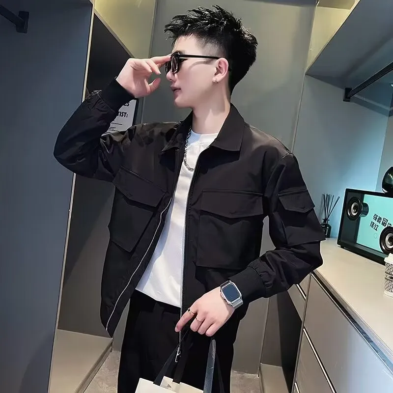 Мужская приталенная рабочая куртка с отложным воротником, однотонная, весна-осень, повседневная, молодежная, от известного бренда
Мужская приталенная рабочая куртка с отложным воротником, однотонная, весна-осень, повседневная, молодежная, от известного бренда