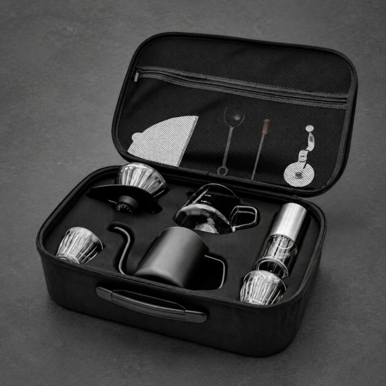 Travel Coffee Maker Kit Compact Coffee Kit with Grinder Gooseneck Kettle Manual Long-Lasting for Travelers, Camping, Office
Travel Coffee Maker Kit Compact Coffee Kit with Grinder Gooseneck Kettle Manual Long-Lasting for Travelers, Camping, Office