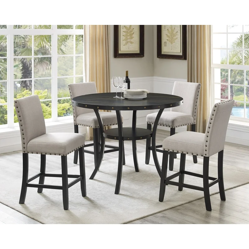Biony Tan Fabric Bar Stools with Nailhead Detail, Pair
Biony Tan Fabric Bar Stools with Nailhead Detail, Pair