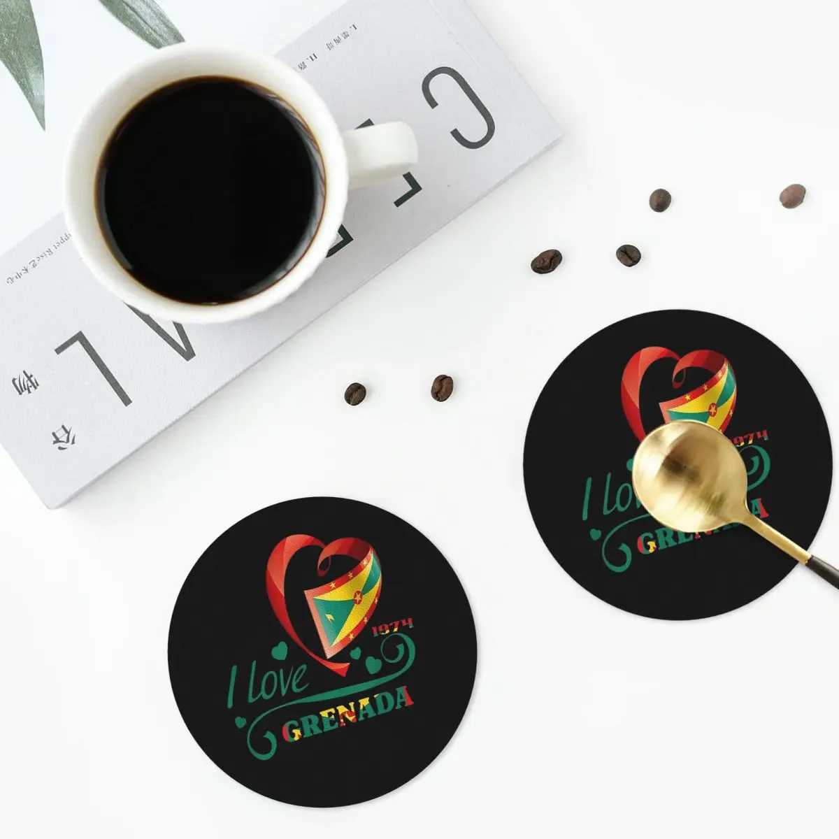 Grenada Independence Day Coasters PVC Leather Placemats Non-slip Coffee Mats for Home Kitchen Dining Pads Set of 6
Grenada Independence Day Coasters PVC Leather Placemats Non-slip Coffee Mats for Home Kitchen Dining Pads Set of 6