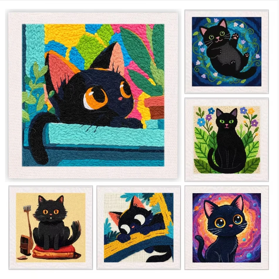 Black Cat Pattern Punch Needle Embroidery Kit for Beginners with Frame Sewing Hoop Yarn & Fabric Tools DIY Craft Set Funny Arts
Black Cat Pattern Punch Needle Embroidery Kit for Beginners with Frame Sewing Hoop Yarn & Fabric Tools DIY Craft Set Funny Arts