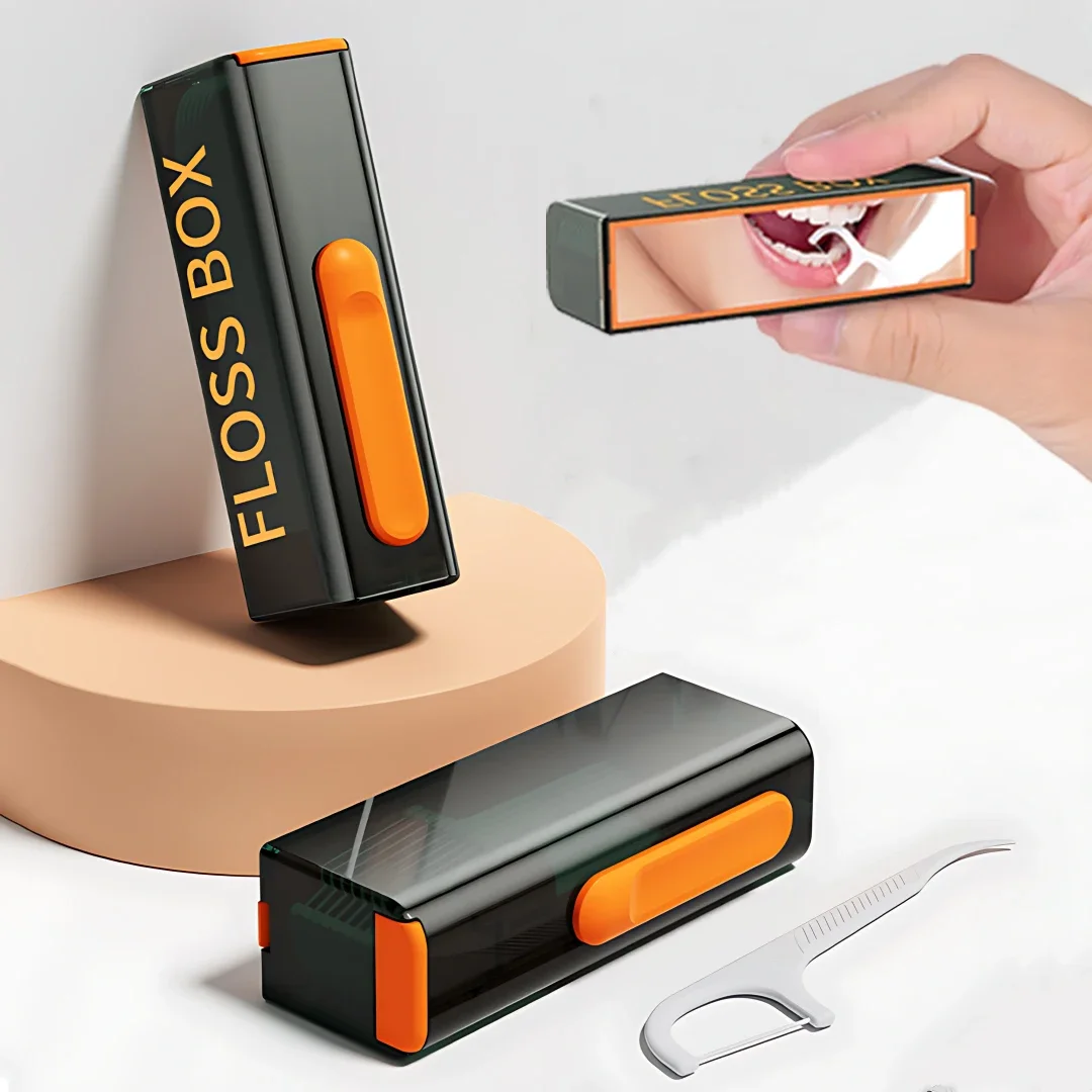Portable Floss Dispenser Includes 10Pcs Floss Automatic Ejectable Floss Organiser Oral Care Press-on Disposable Flossing Sticks
Portable Floss Dispenser Includes 10Pcs Floss Automatic Ejectable Floss Organiser Oral Care Press-on Disposable Flossing Sticks