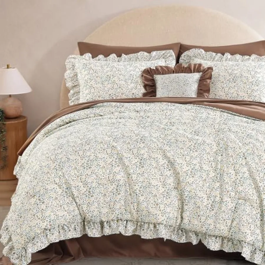 Comforter Set - 7 Pieces Ruffle Bedding Sets Shabby Chic Farmhouse Bed in a Bag with Floral Comforter Sheets Pillowcases and Sh
Comforter Set - 7 Pieces Ruffle Bedding Sets Shabby Chic Farmhouse Bed in a Bag with Floral Comforter Sheets Pillowcases and Sh