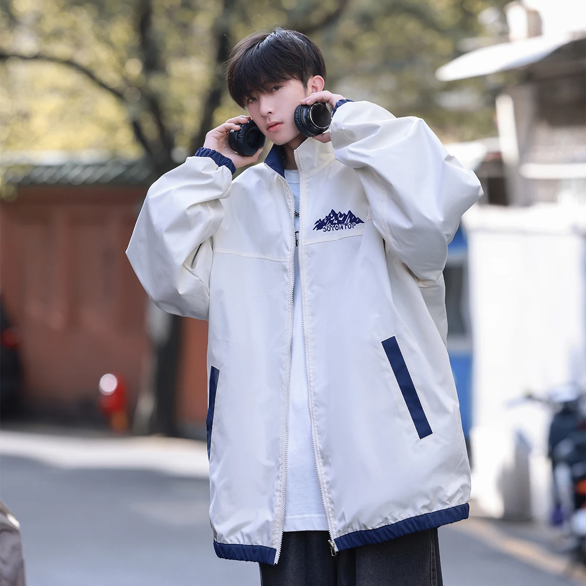 Loose Fit Double-Sided Wear Spor Men's Jaet 2024 New Sle Spring Autumn Zipper Decorated Anti- Wind Long Sve Coat
Loose Fit Double-Sided Wear Spor Men's Jaet 2024 New Sle Spring Autumn Zipper Decorated Anti- Wind Long Sve Coat