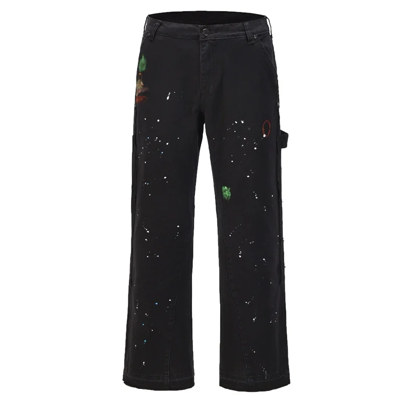 Street Sle fiti Spray Paint Micro Flared Jeans Men's Trendy Color Blo Long Floor-Length Denim Jeans Casual Loose Fit
Street Sle fiti Spray Paint Micro Flared Jeans Men's Trendy Color Blo Long Floor-Length Denim Jeans Casual Loose Fit