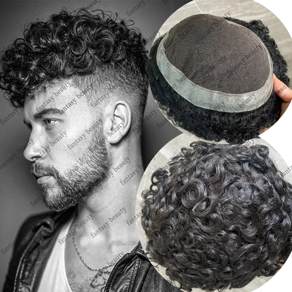 Breathable Mens Toupee 20mm Curly Hairpiece Human Hair Replacement System Prosthesis Swiss Lace with PU Silicone
Breathable Mens Toupee 20mm Curly Hairpiece Human Hair Replacement System Prosthesis Swiss Lace with PU Silicone